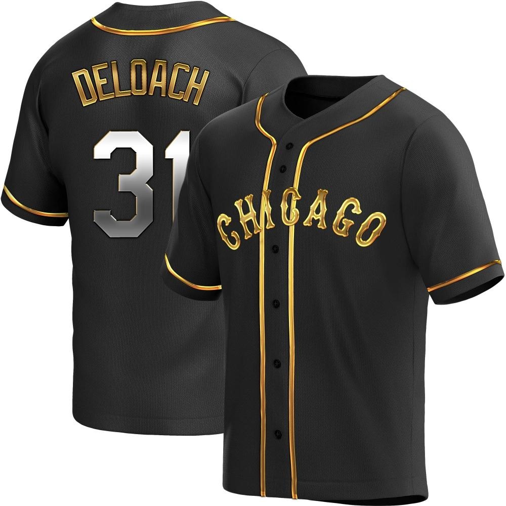 Replica Zach DeLoach Men's Chicago White Sox Black Golden Alternate Jersey Replica Zach DeLoach Men's Chicago White Sox Black Golden Alternate Jersey